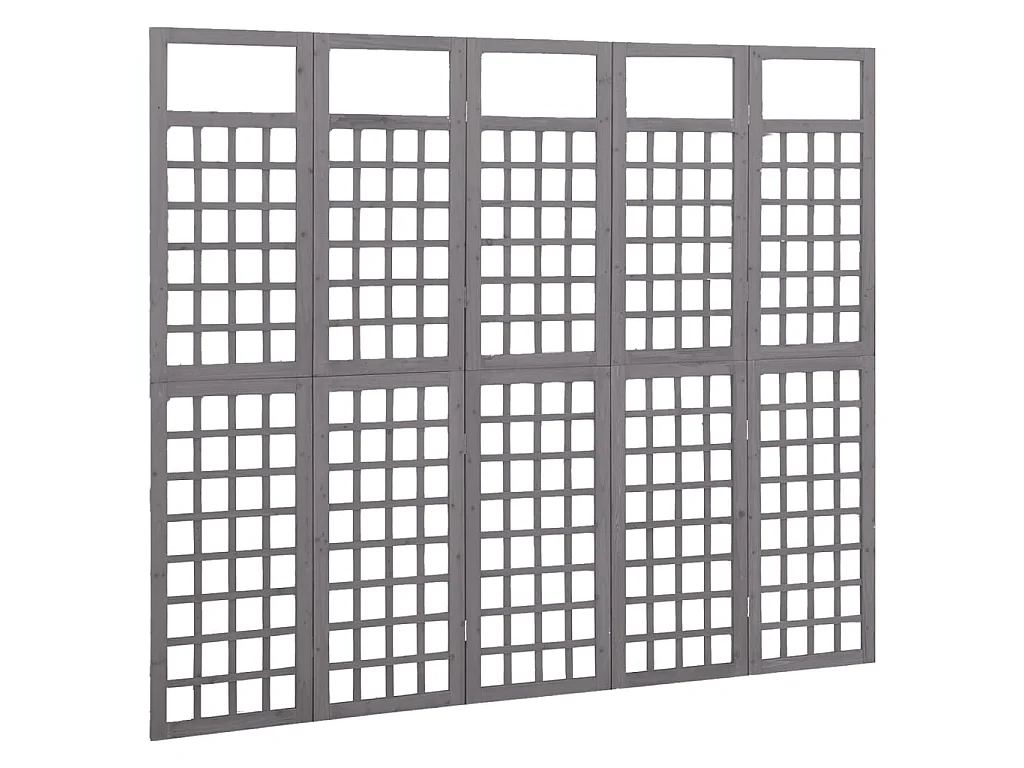 Paravent à 5 panneaux Bois de pin Gris 201,5x180cm WVGQ6829