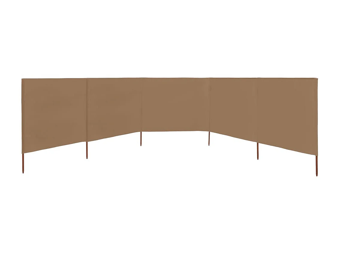 Paravent 5 panneaux Tissu 600 x 160 cm Taupe WVGQ8688