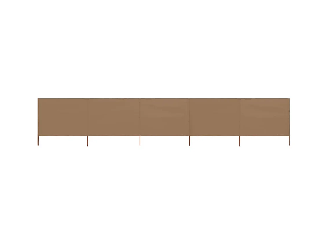 Paravent 5 panneaux Tissu 600 x 160 cm Taupe WVGQ8688