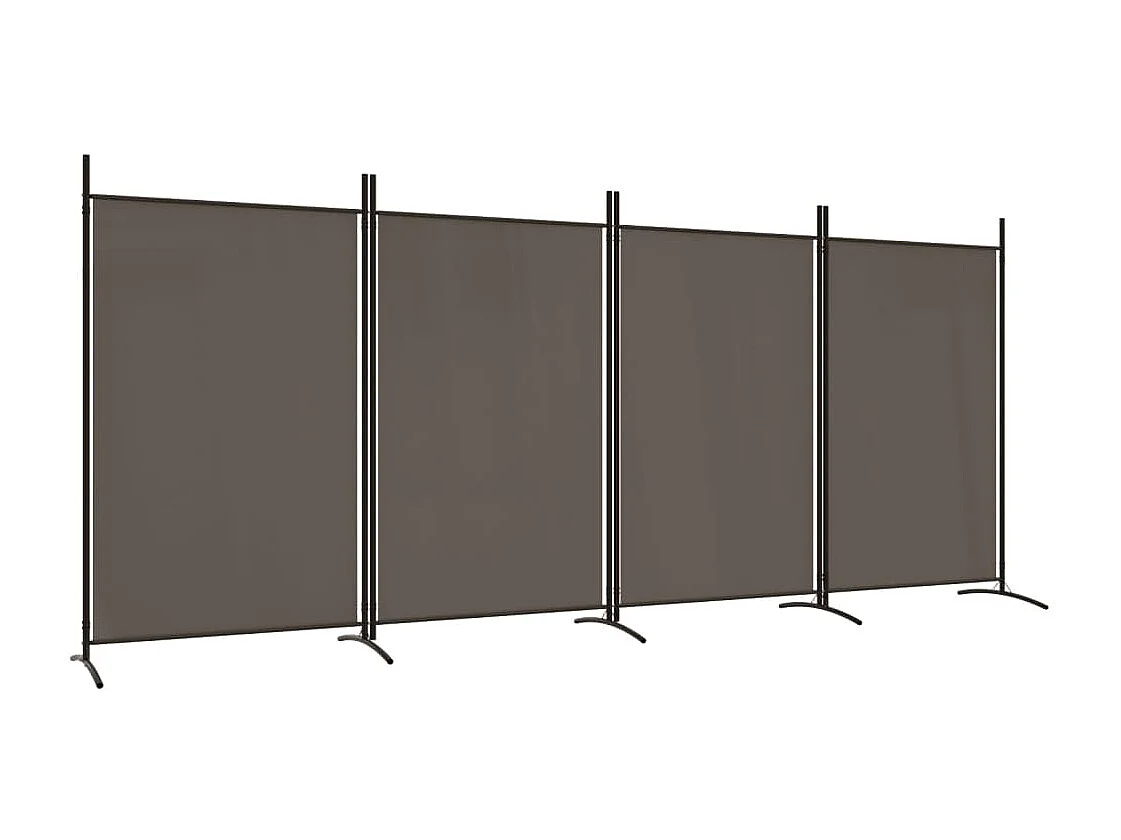 Paravent 4 panneaux Anthracite 346x180 cm Tissu WVGQ3209