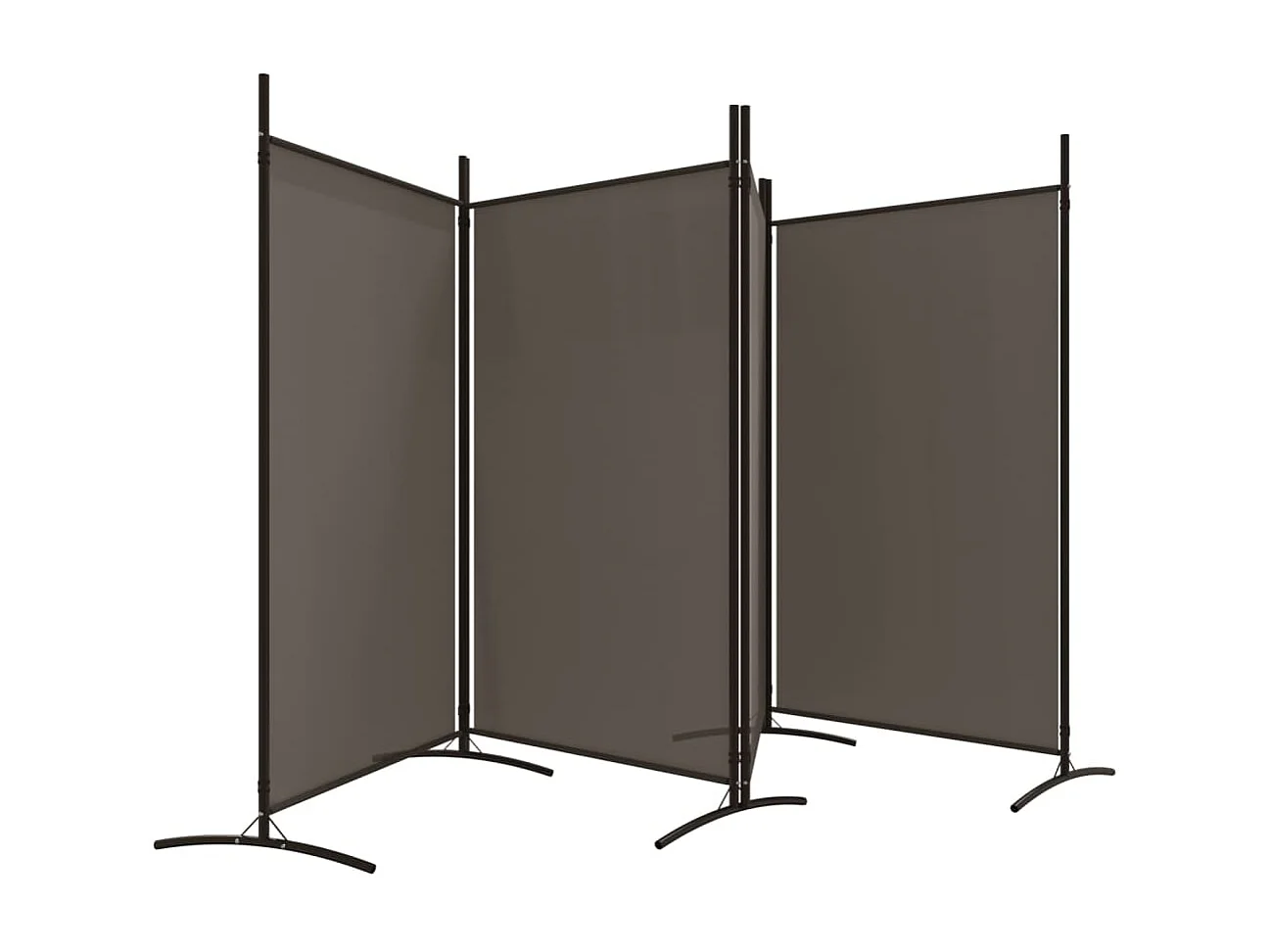 Paravent 4 panneaux Anthracite 346x180 cm Tissu WVGQ3209