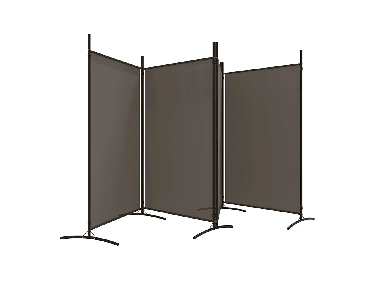 Biombo divisor de 4 paneles de tela gris antracita 346x180 cm ES275685
