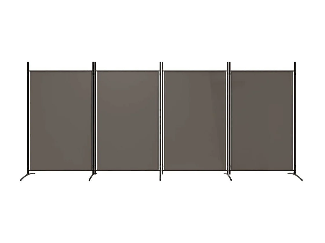 Paravent 4 panneaux Anthracite 346x180 cm Tissu WVGQ3209