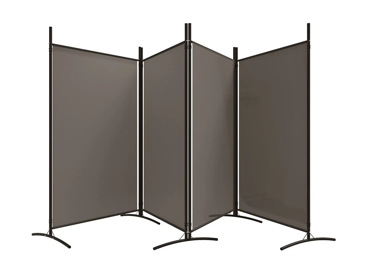 Paravent 4 panneaux Anthracite 346x180 cm Tissu WVGQ3209