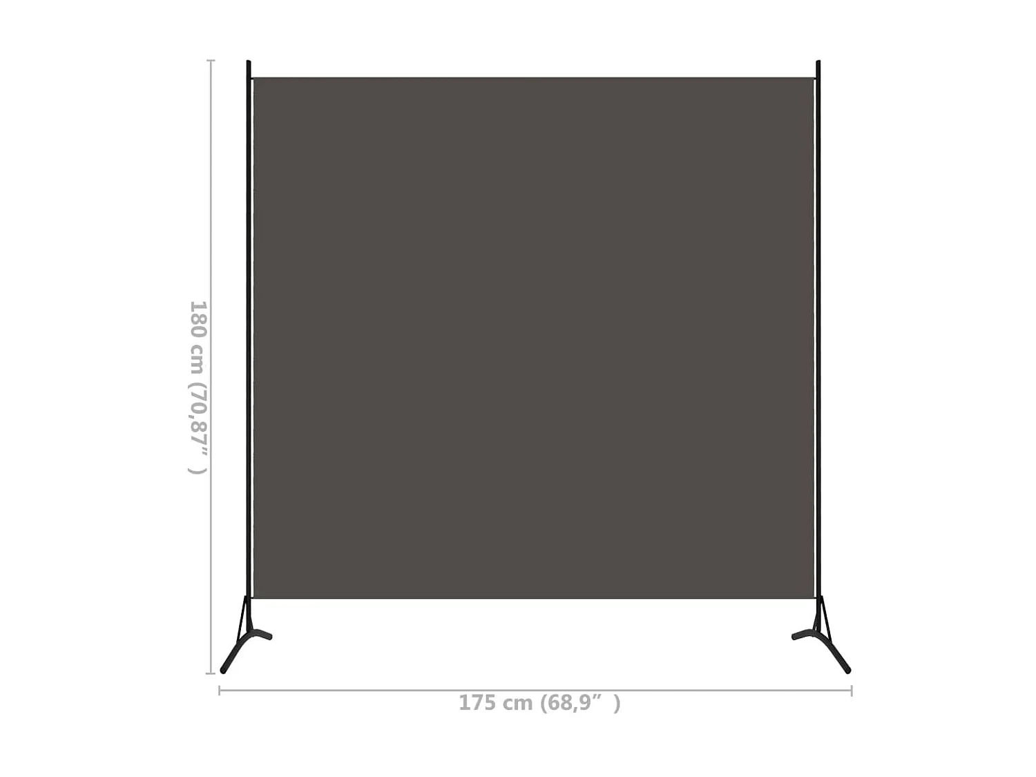 Biombo divisor de 1 panel gris antracita 175x180 cm ES340722