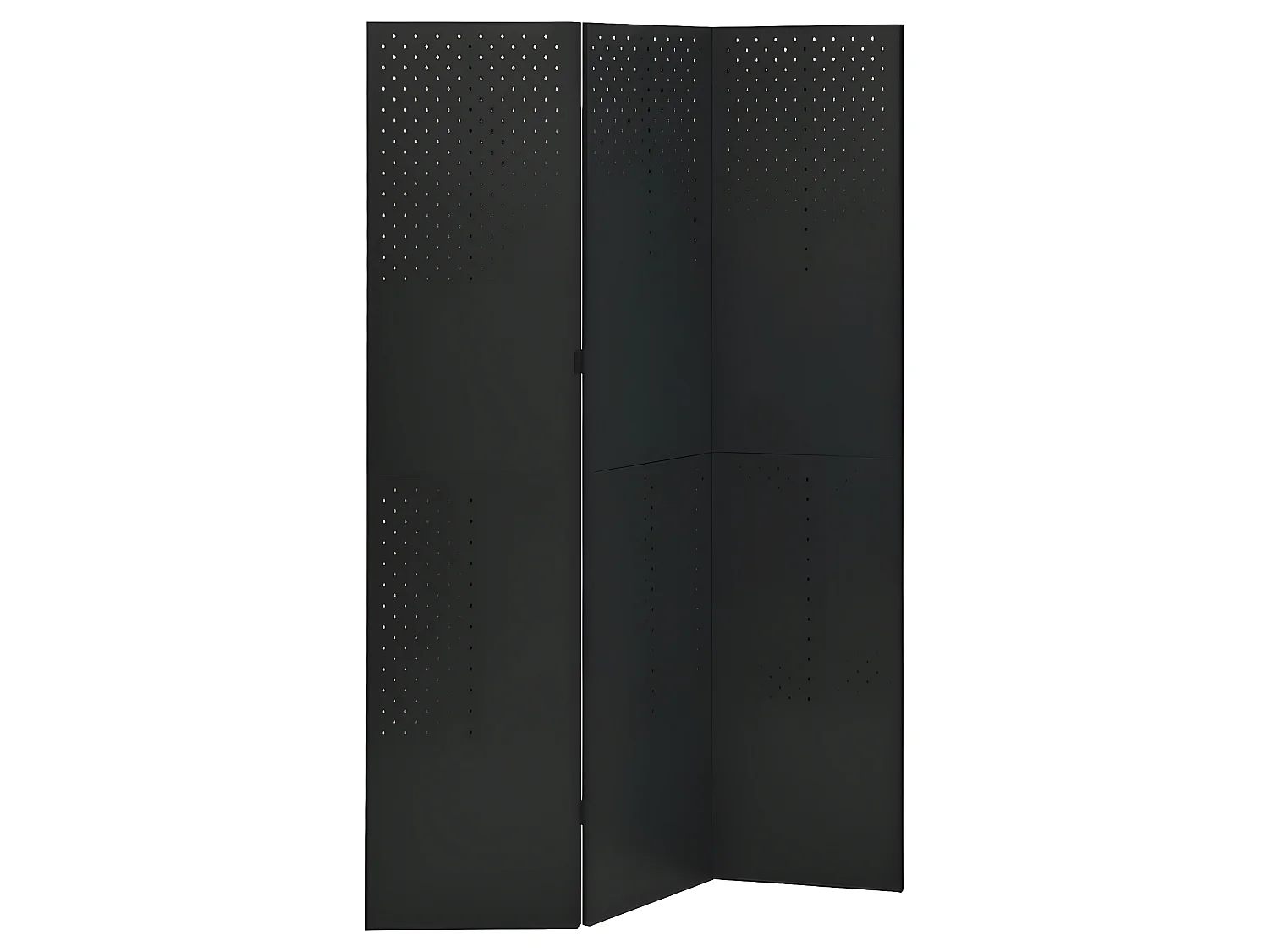 Kamerscherm met 3 panelen 120x180 cm staal zwart NL480783