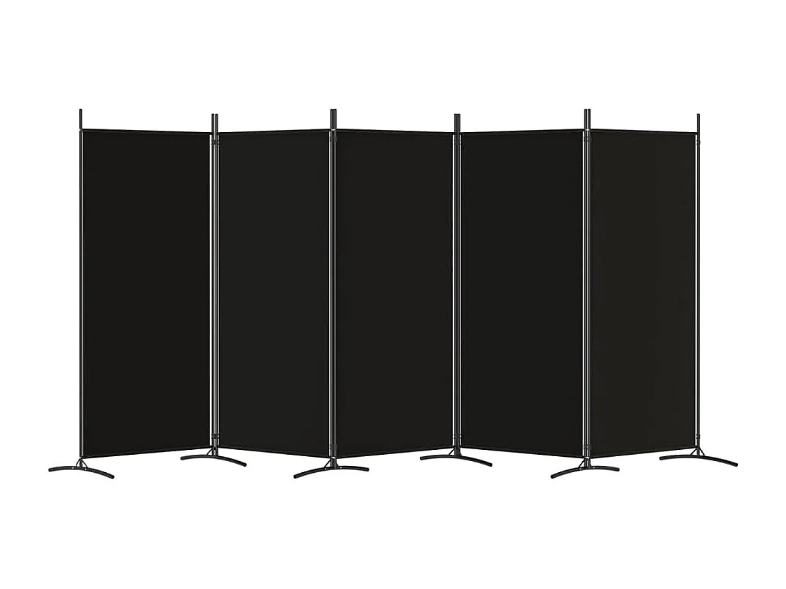 Paravent 5 panneaux Noir 433x180 cm Tissu WVGQ7802
