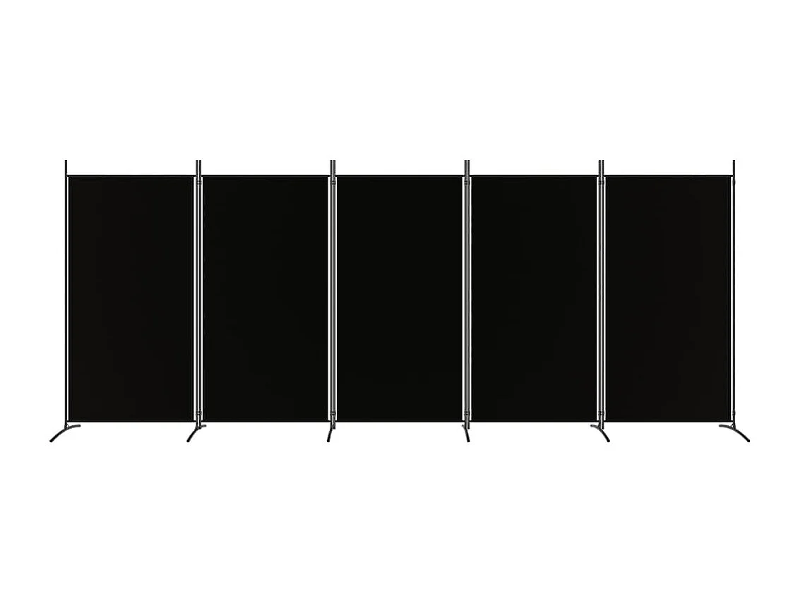 Paravent 5 panneaux Noir 433x180 cm Tissu WVGQ7802