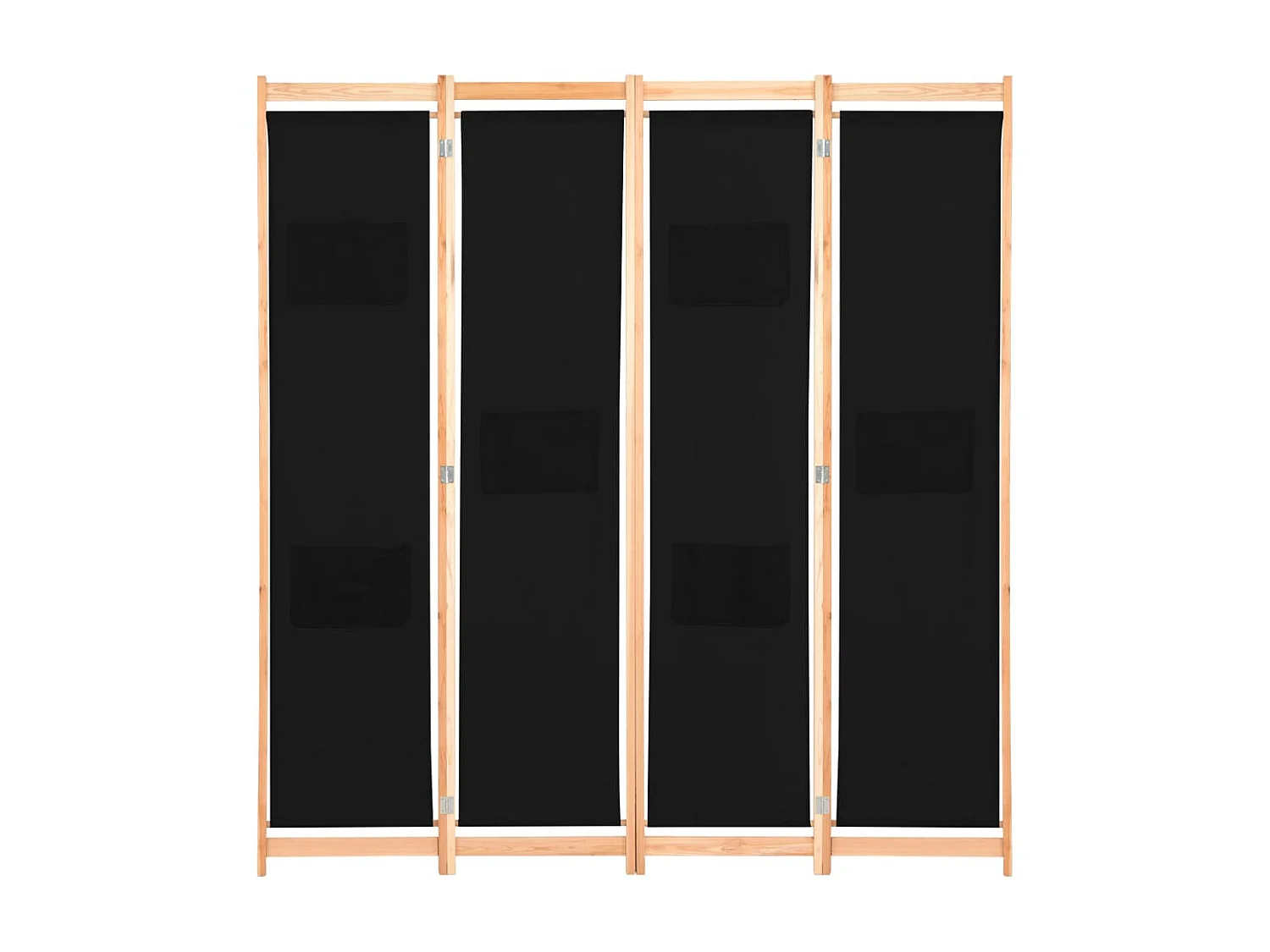 Paravent 4 panneaux Noir 160x170x4 cm Tissu WVGQ7028