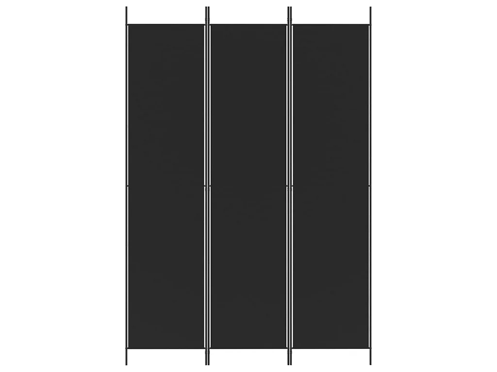 Paravent 3 panneaux Noir 150x220 cm Tissu WVGQ6415