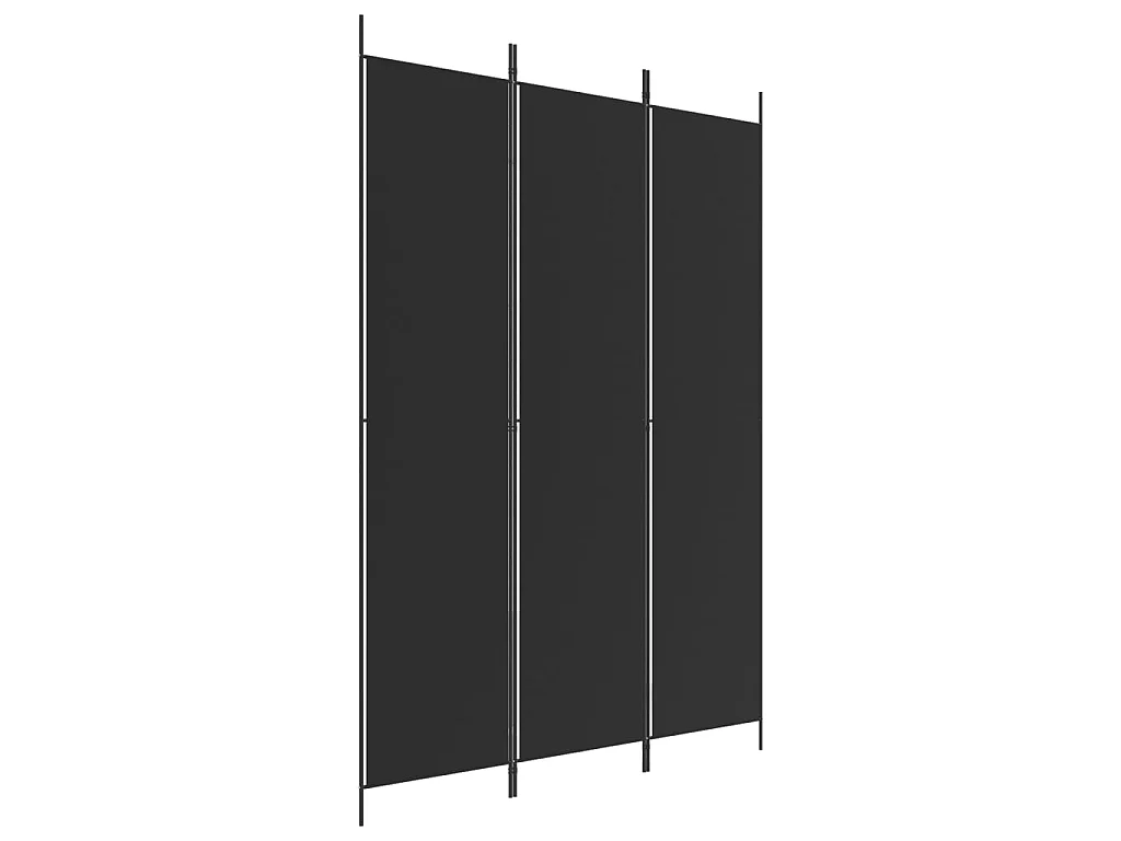 Paravent 3 panneaux Noir 150x220 cm Tissu WVGQ6415