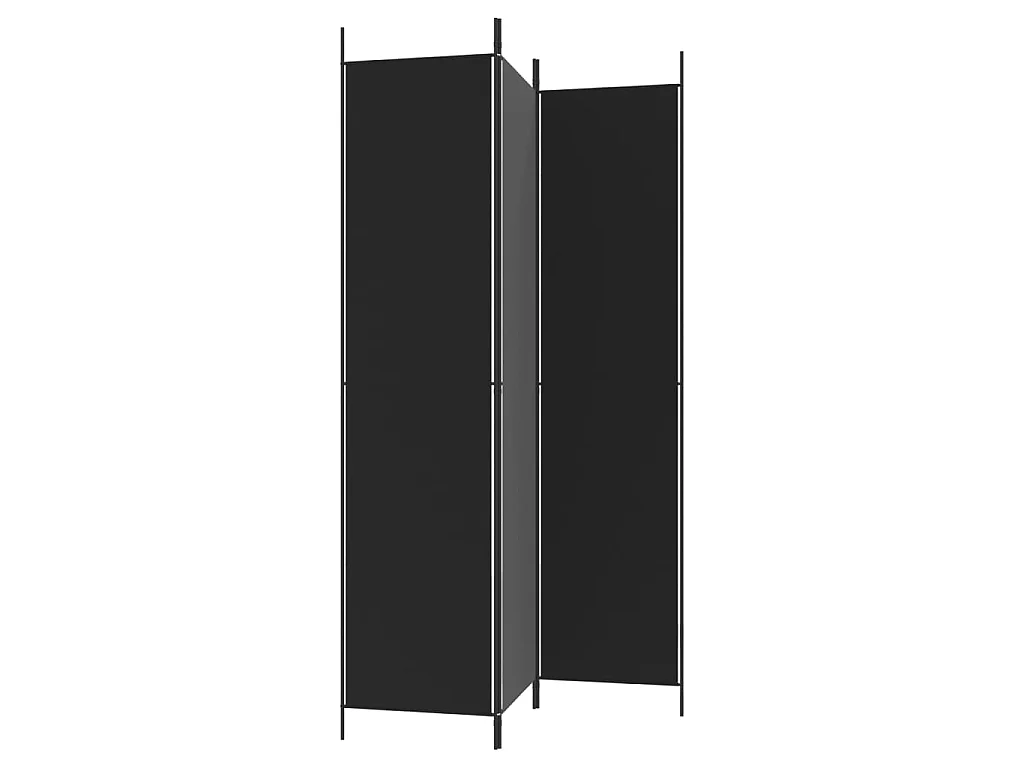 Paravent 3 panneaux Noir 150x220 cm Tissu WVGQ6415