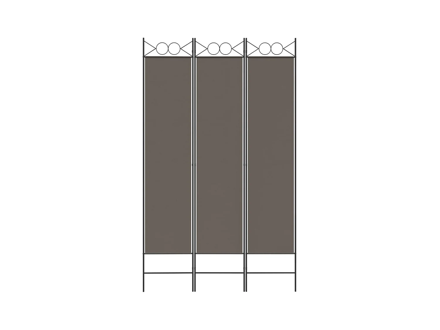 Biombo divisor de 3 paneles de tela gris antracita 120x200 cm ES753659