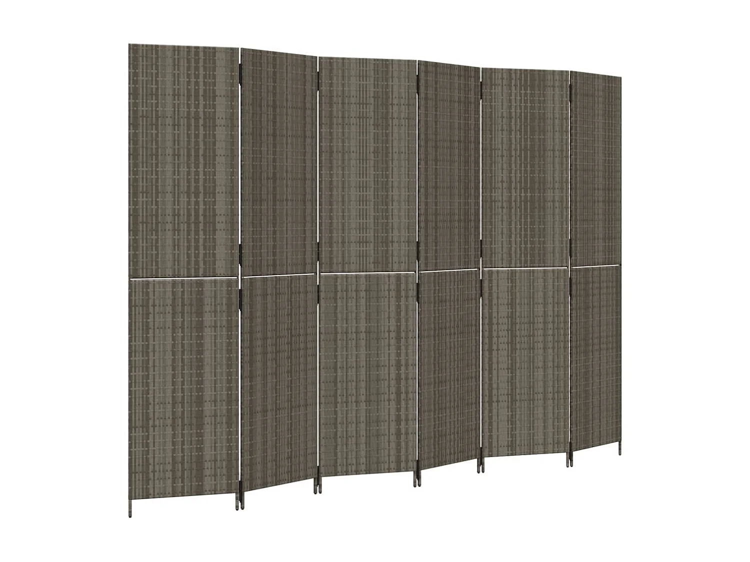 Paravent 6 panneaux gris résine tressée WVGQ5127