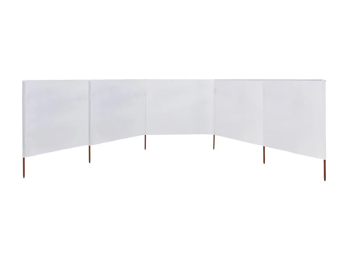 Biombo de playa de 5 paneles tela blanco arena 600x160cm ES241722