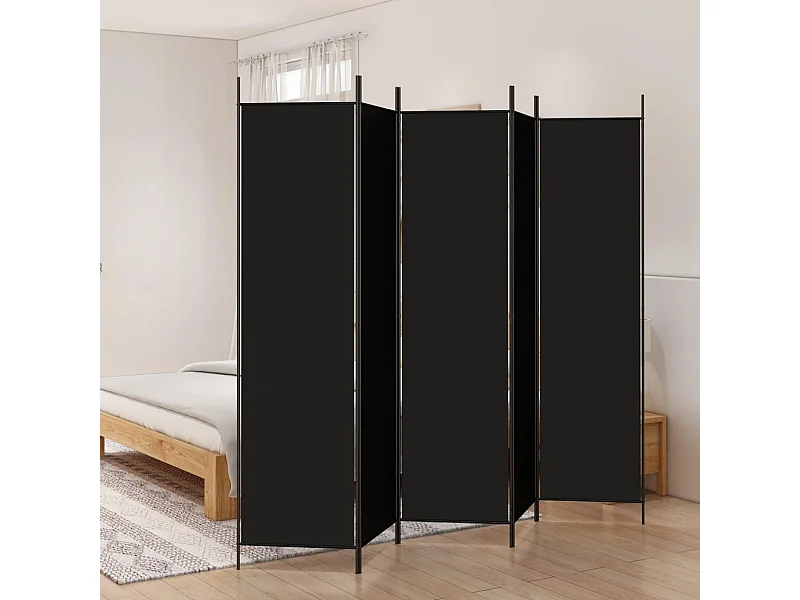 Biombo - Divisória de quarto com 5 painéis 250x200 cm tecido preto PT133718
