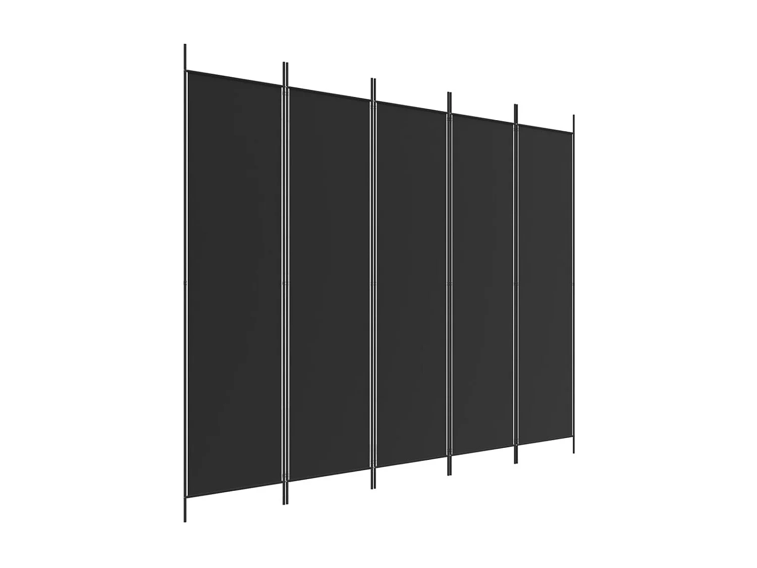 Paravent 5 panneaux Noir 250x200 cm Tissu WVGQ3844