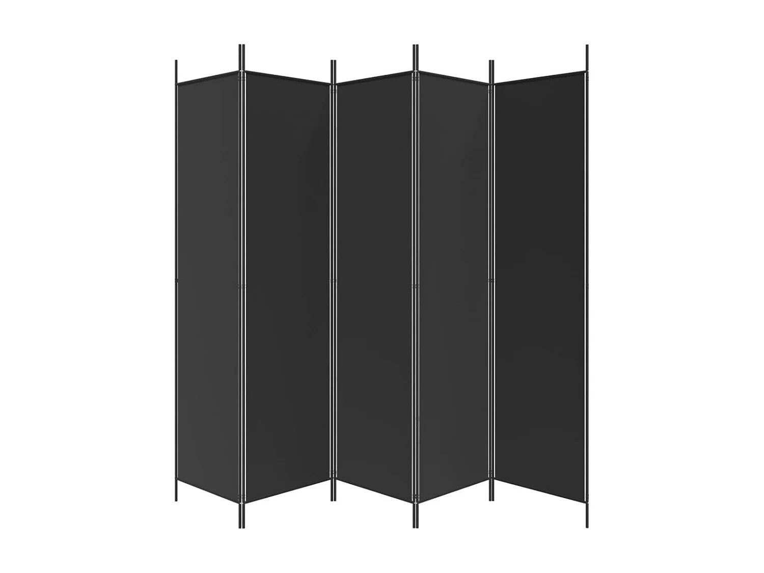 Paravent 5 panneaux Noir 250x200 cm Tissu WVGQ3844