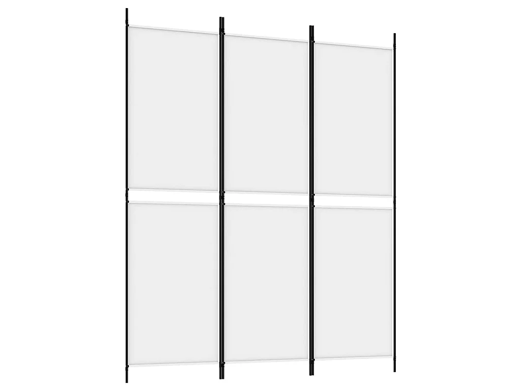 Paravent 3 panneaux Blanc 150x180 cm Tissu WVGQ2924
