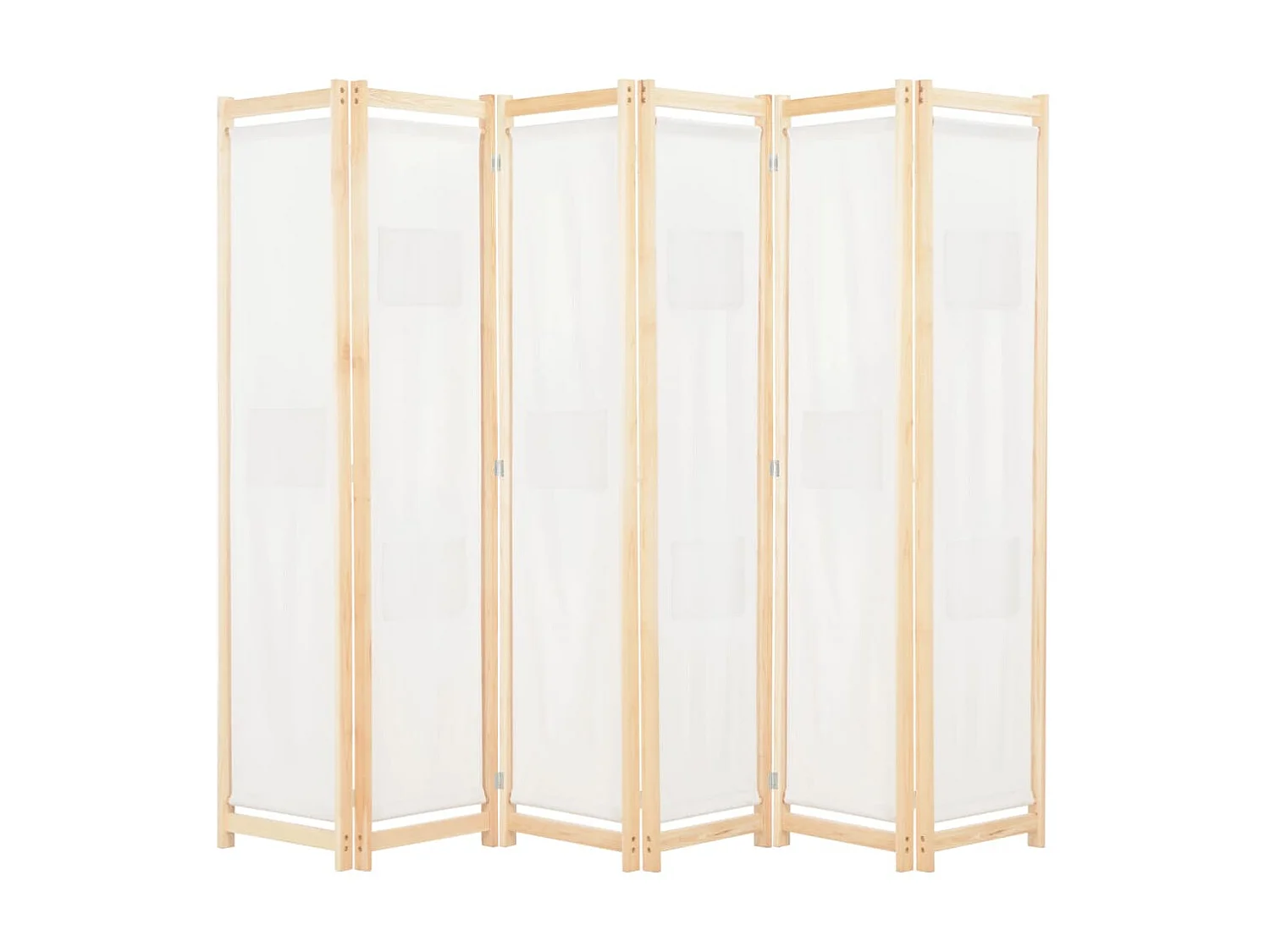 Paravent 6 panneaux Crème 240 x 170 x 4 cm Tissu   WVGQ9631