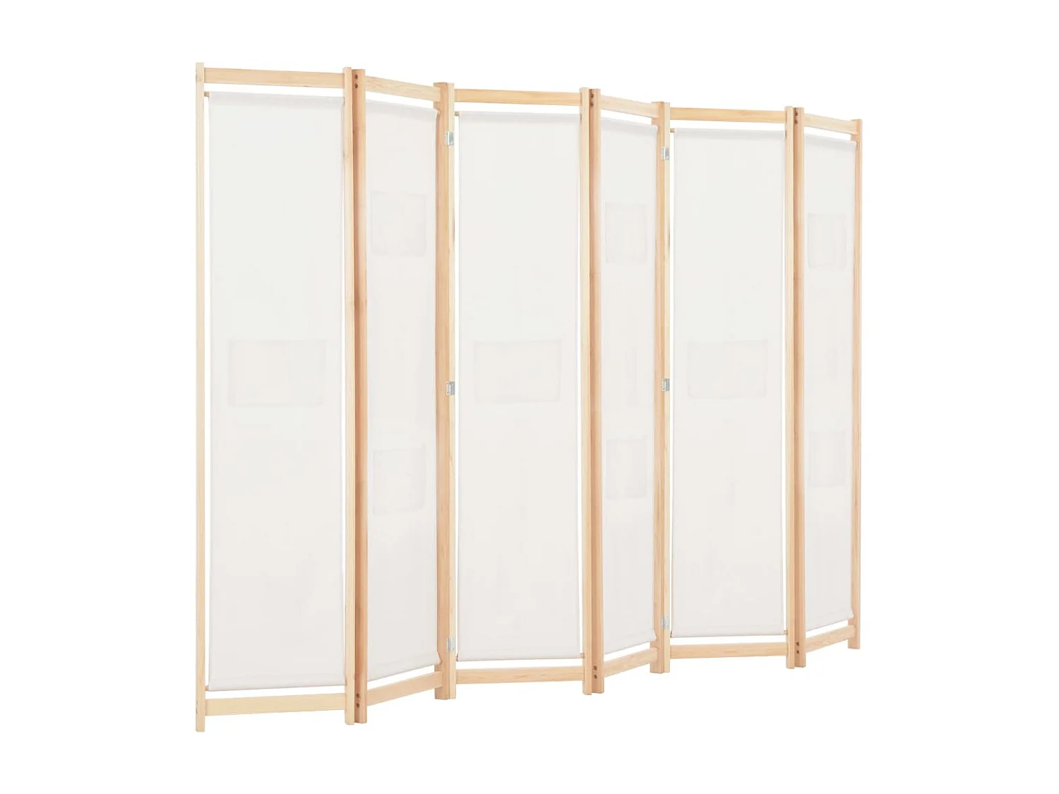 Paravent 6 panneaux Crème 240 x 170 x 4 cm Tissu   WVGQ9631