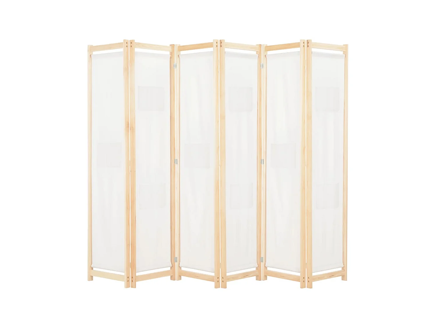 Paravent 6 panneaux Crème 240 x 170 x 4 cm Tissu   WVGQ9631