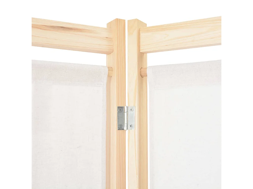 Paravent 6 panneaux Crème 240 x 170 x 4 cm Tissu   WVGQ9631
