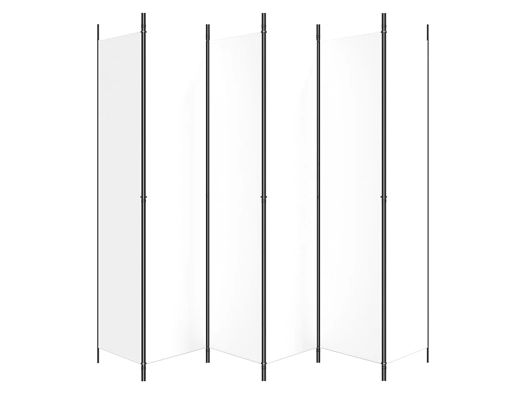 Paravent 6 panneaux Blanc 300x220 cm Tissu WVGQ4846