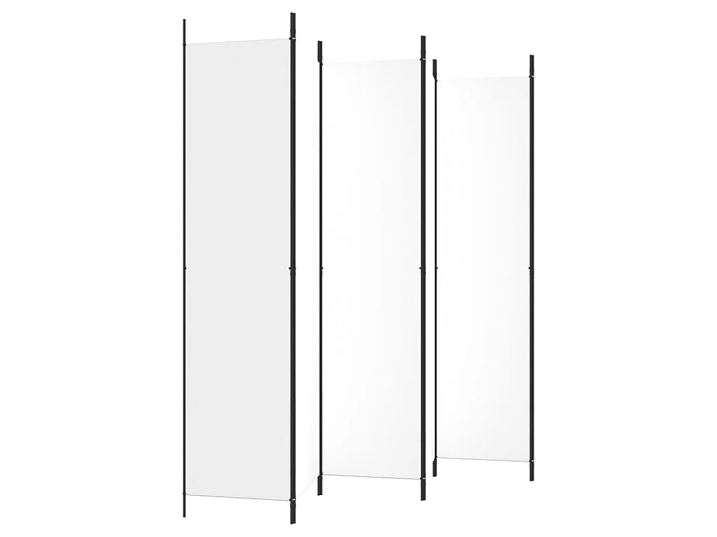 Paravent 6 panneaux Blanc 300x220 cm Tissu WVGQ4846