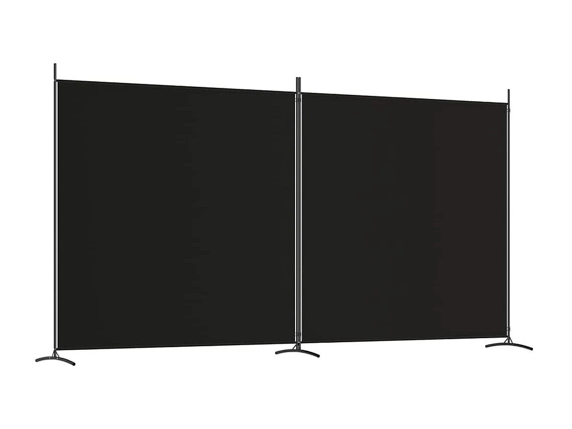 Paravent 2 panneaux Noir 348x180 cm Tissu WVGQ8500