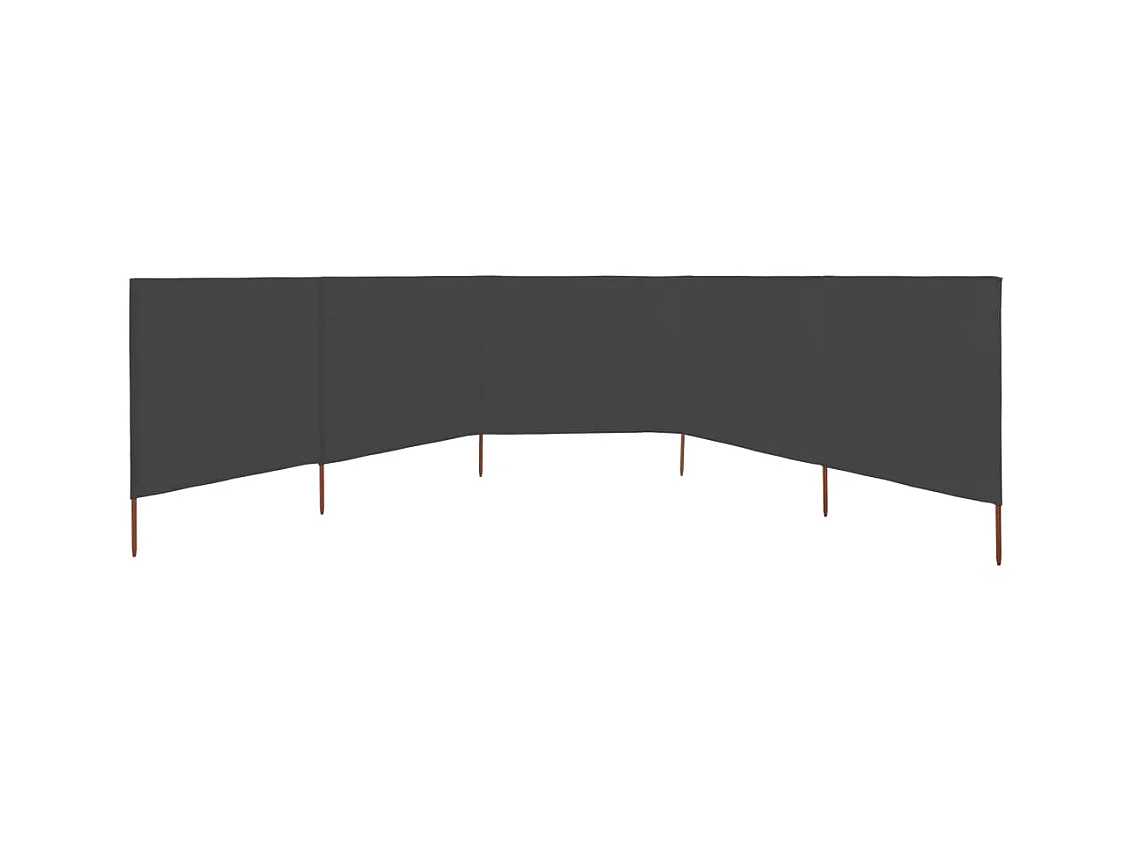 Paravent 5 panneaux Tissu 600 x 80 cm Anthracite WVGQ2216