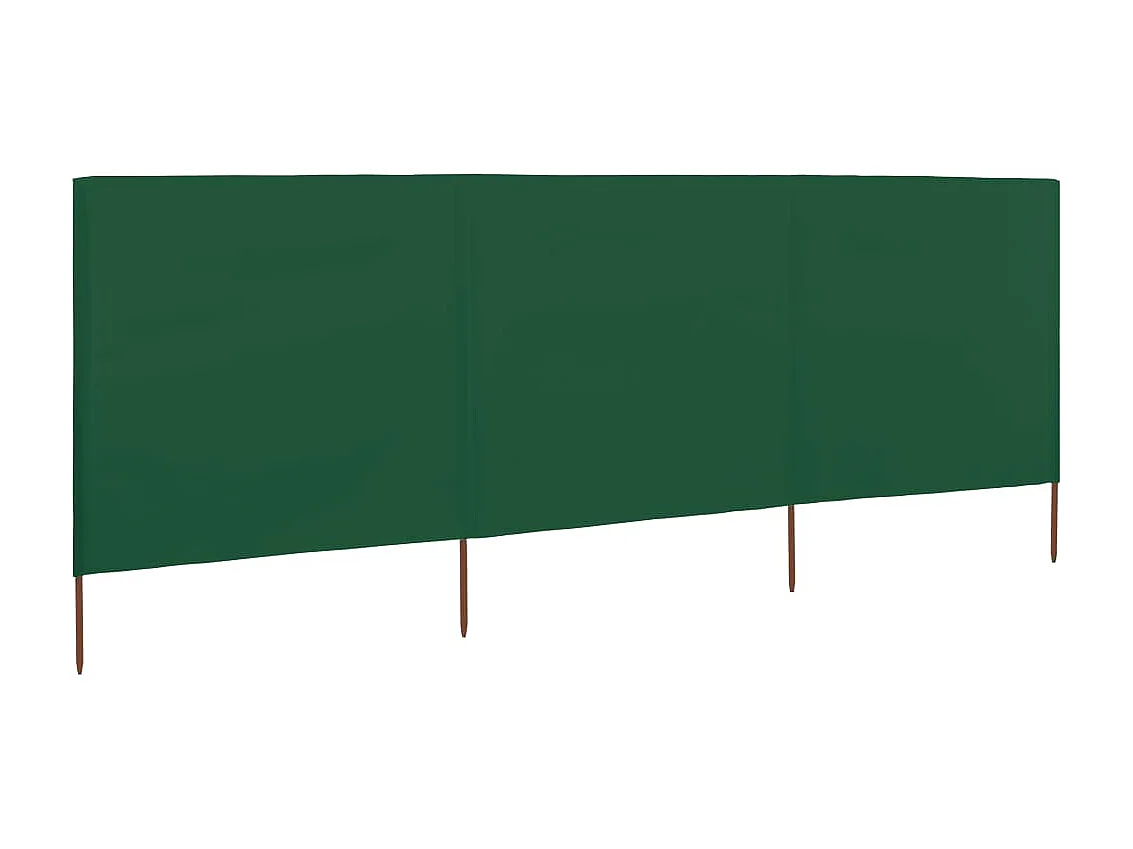 Biombo de playa de 3 paneles de tela 400x120 cm verde ES692488