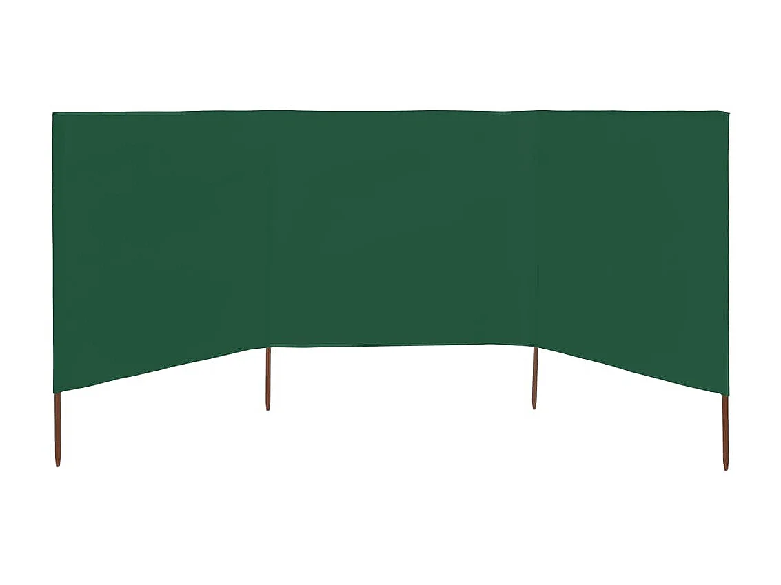 Biombo de playa de 3 paneles de tela 400x120 cm verde ES692488