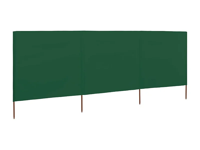 Para-vento com 3 painéis em tecido 400x120 cm verde PT630834