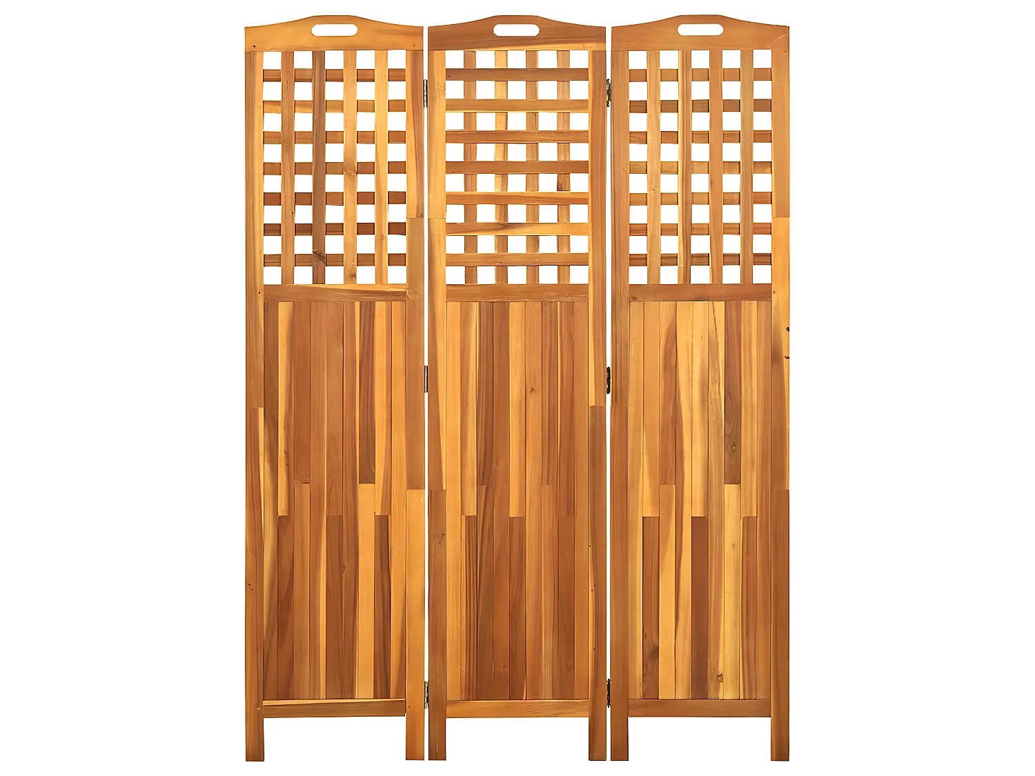 Biombo de 3 paneles madera maciza de acacia 121x2x170 cm ES254018