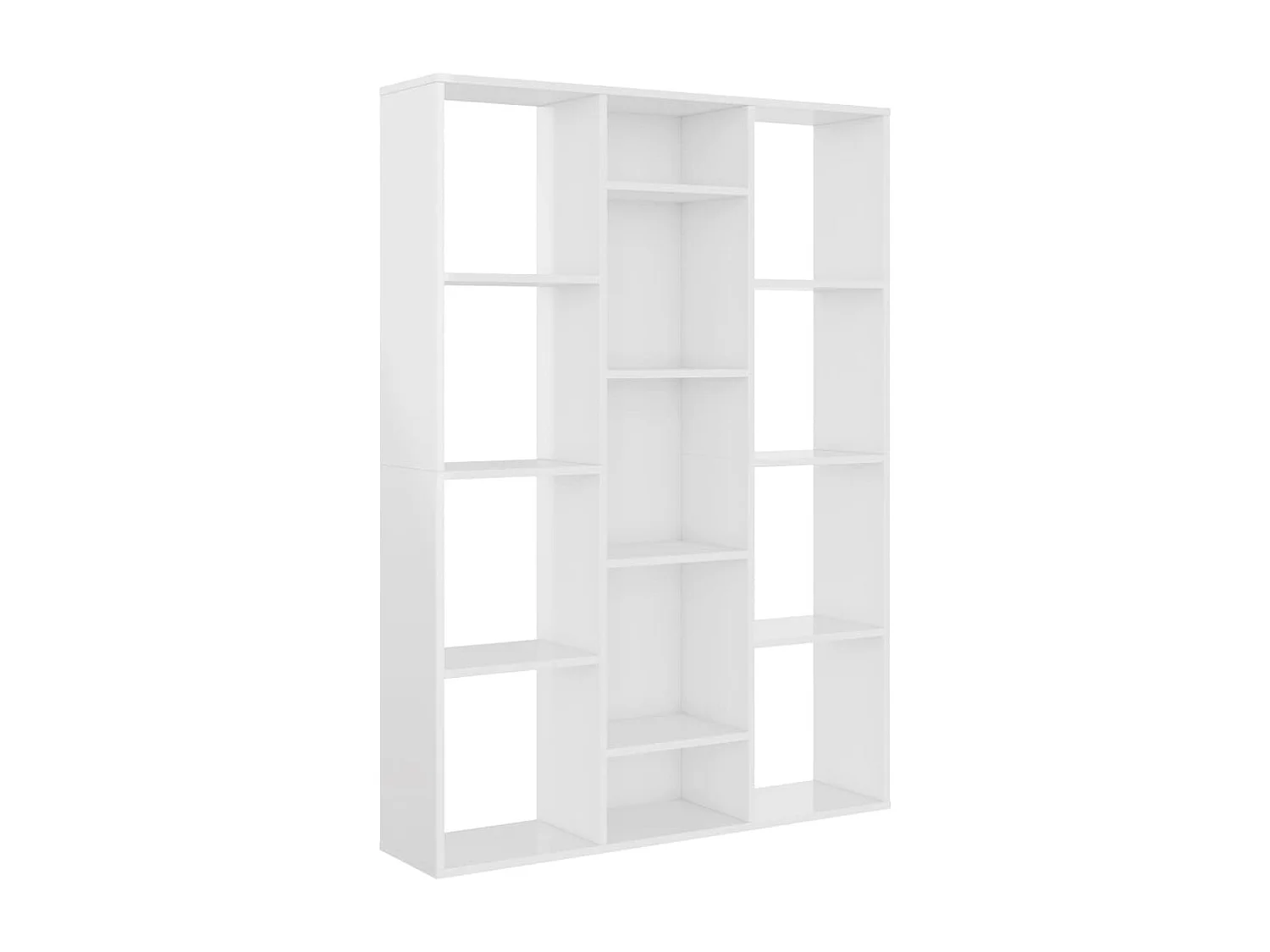 Bücherregal/Bücherschrank,Raumteiler Hochglanz-Weiß 100x24x140 cm -gkd360342