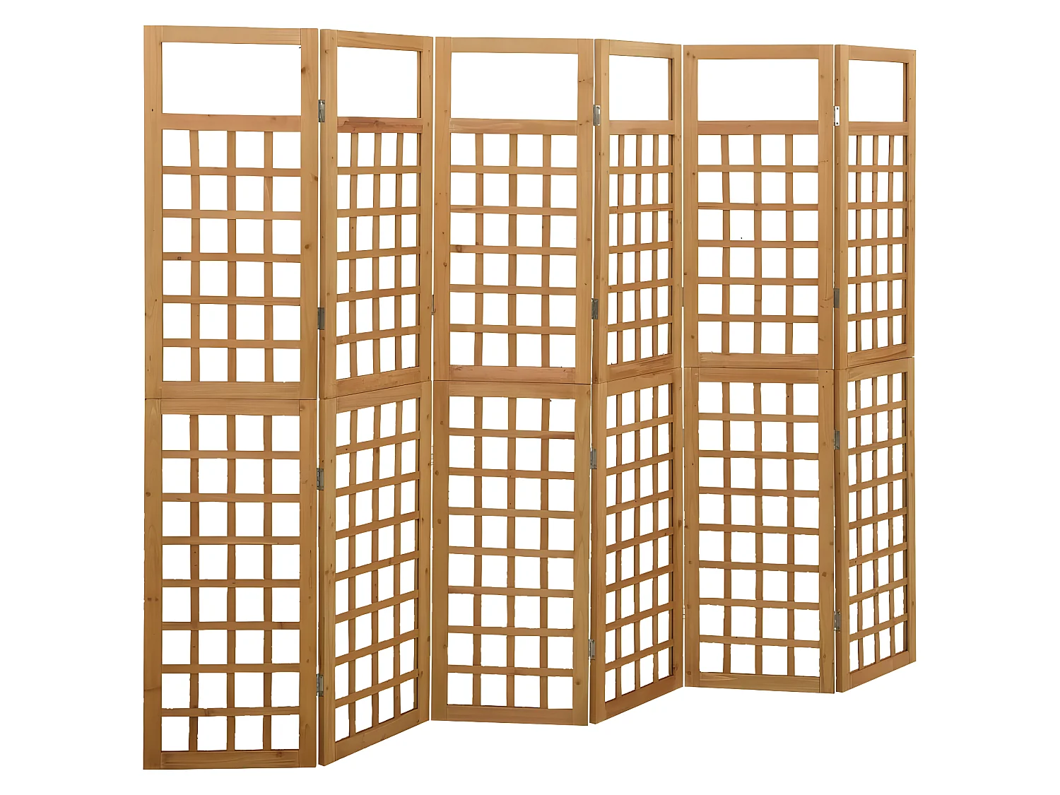 Biombo/Enrejado de 6 paneles madera de abeto 242,5x180 cm ES247396