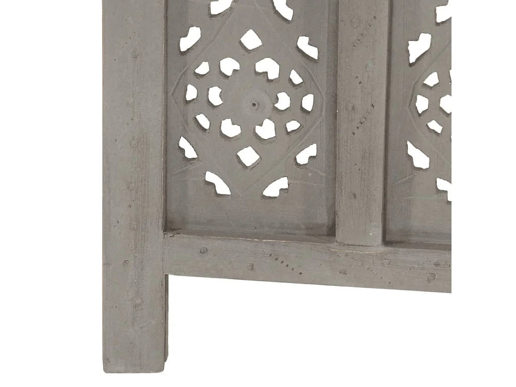 Paravent 5 panneaux Gris 200x165 cm Bois manguier WVGQ8724