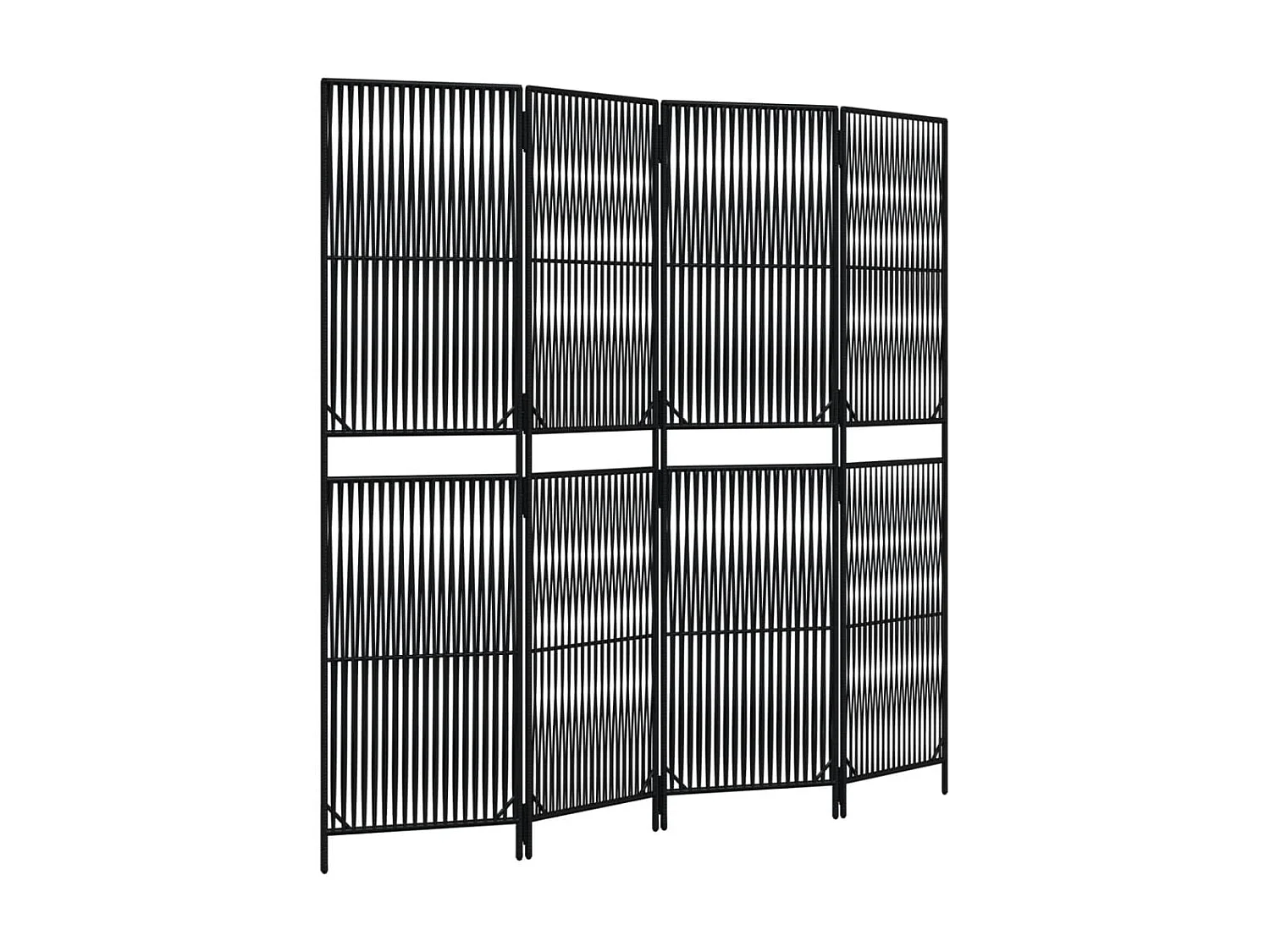 Paravent 4 panneaux noir résine tressée WVGQ5796