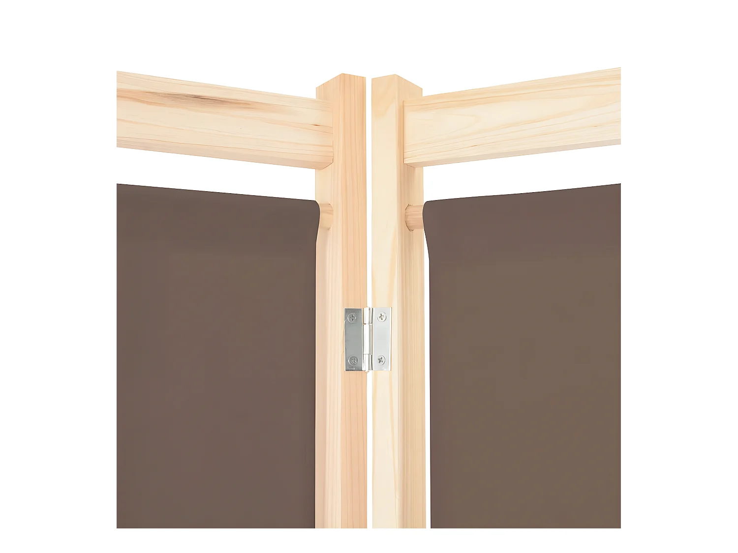 Biombo divisor de 3 paneles de tela marrón 120x170x4 cm ES938514