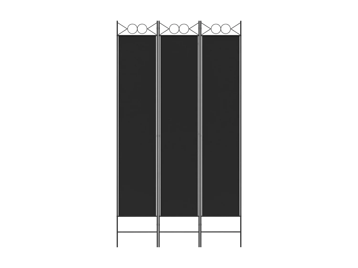Paravent 3 panneaux Noir 120x220 cm Tissu OPI6981