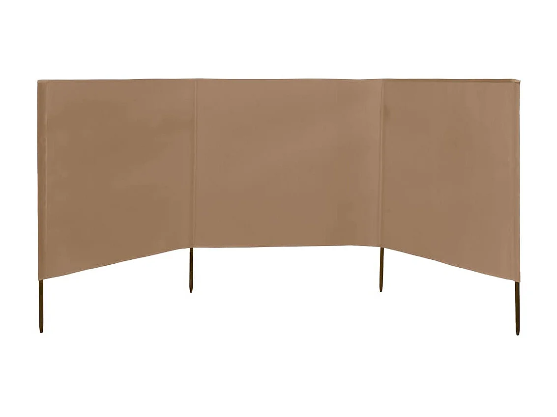 Biombo - Para-vento com 3 painéis tecido 400x120 cm cinzento-acastanhado PT551968