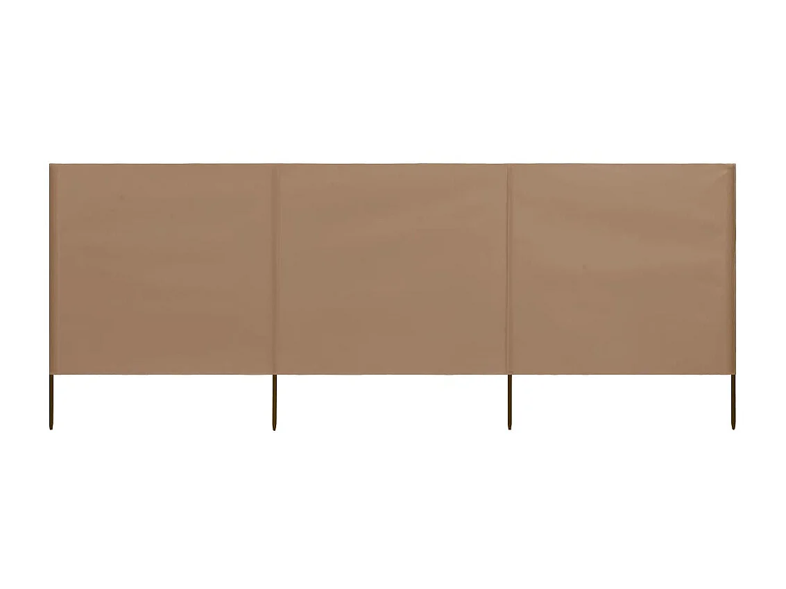 Biombo - Para-vento com 3 painéis tecido 400x120 cm cinzento-acastanhado PT551968