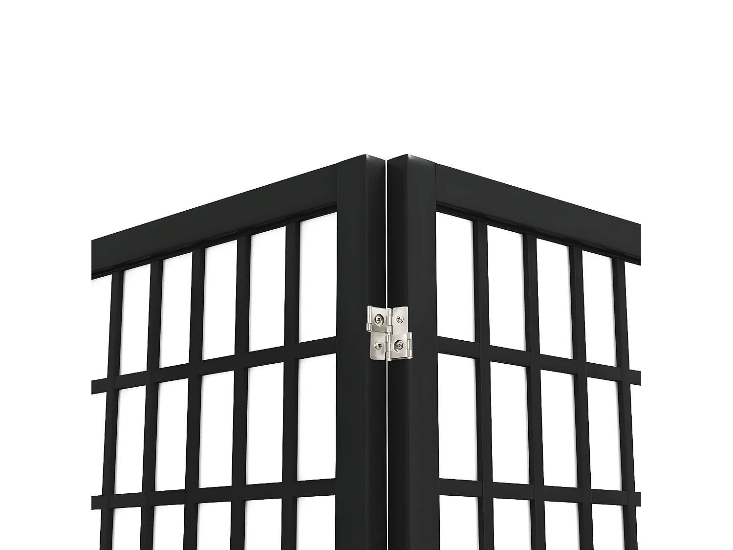 Biombo plegable con 5 paneles estilo japonés negro 200x170 cm ES664079