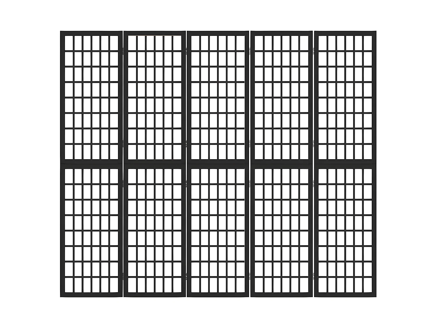 Biombo dobrável com 5 painéis estilo japonês 200x170 cm preto PT352622