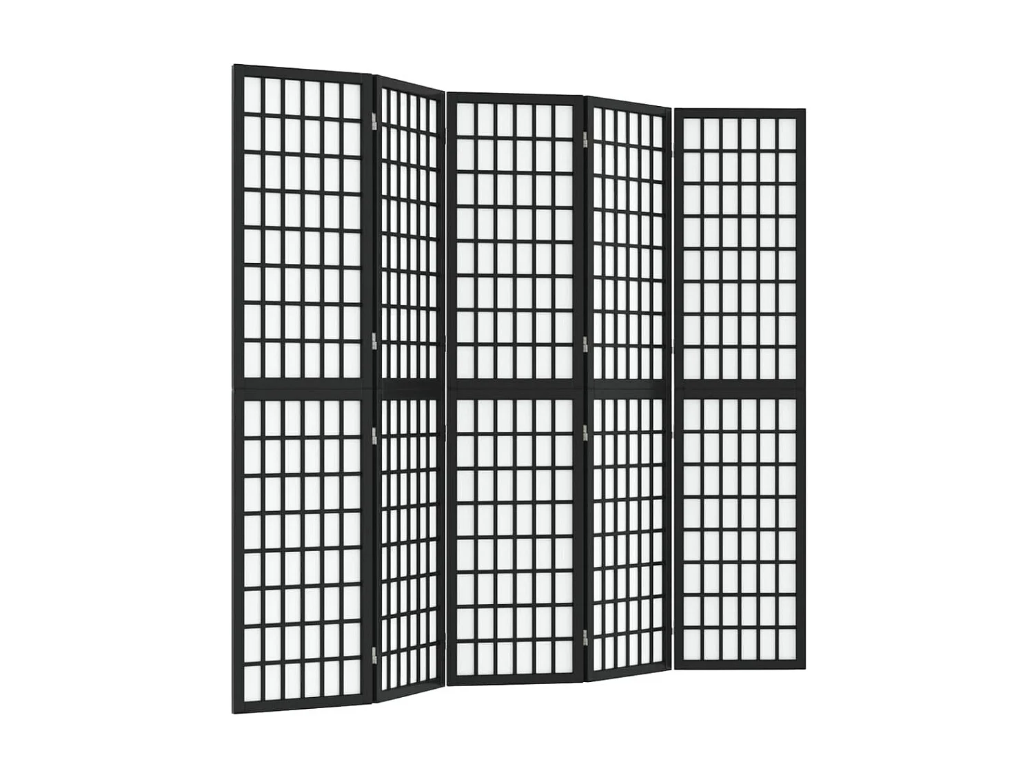 Paravent pliable 5 panneaux 200x170 cm Noir WVGQ9133
