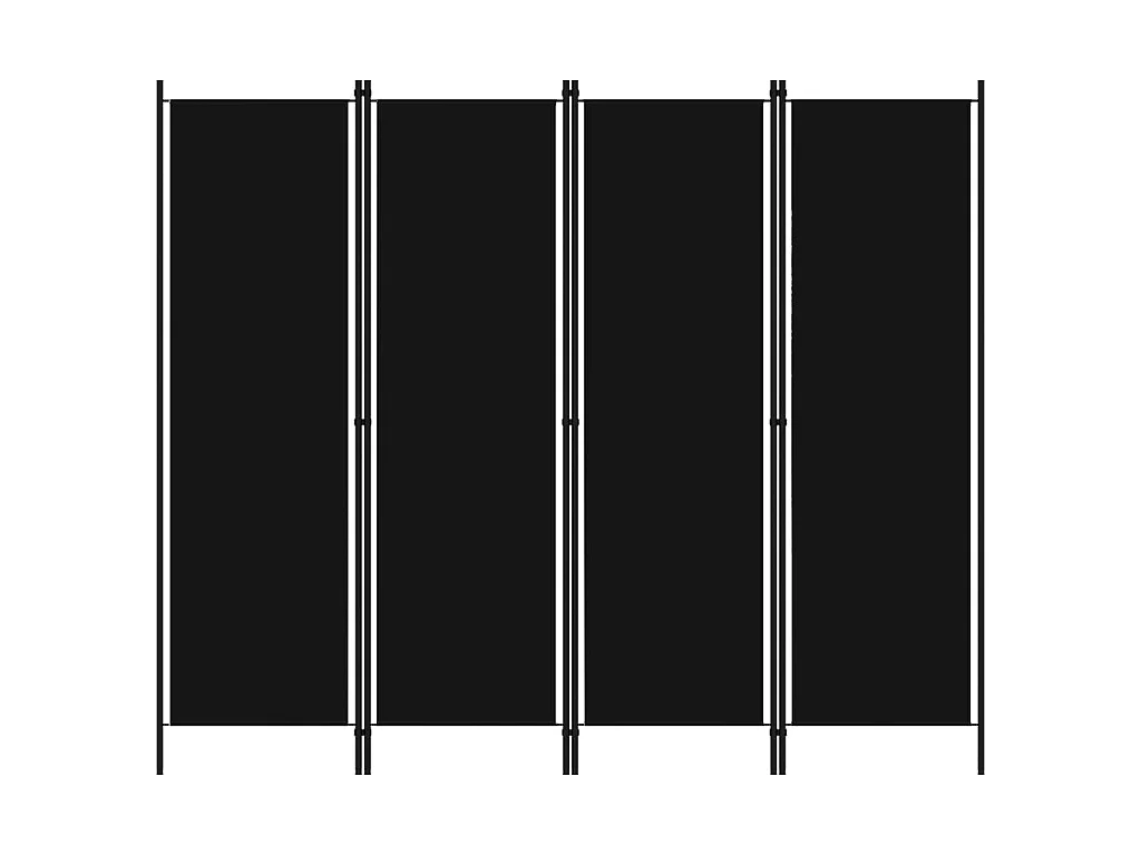 Paravent 4 panneaux Noir 200x180 cm   WVGQ1972