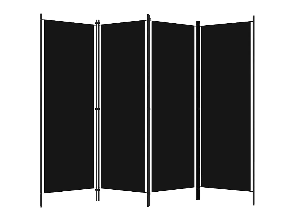 Paravent 4 panneaux Noir 200x180 cm   WVGQ1972