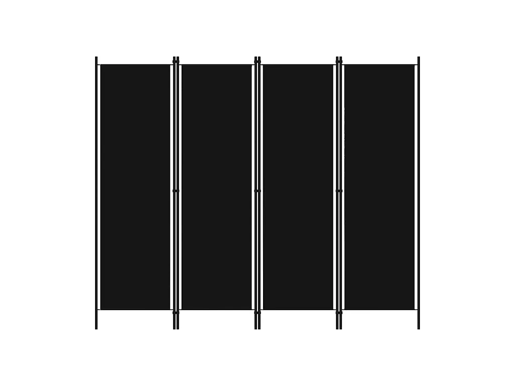 Kamerscherm met 4 panelen 200x180 cm zwart NL609780