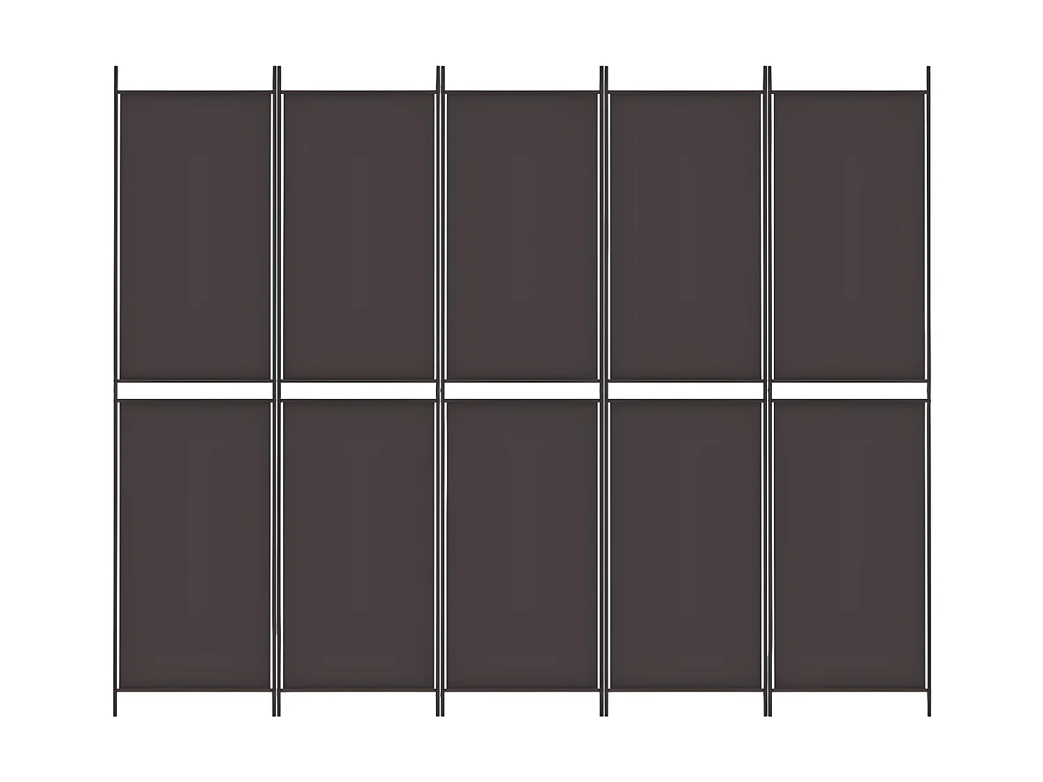 Biombo divisor de 5 paneles de tela marrón 250x200 cm ES417379